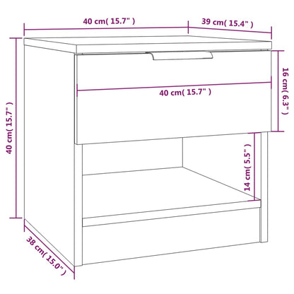Comodini 2 pz Rovere Fumo in Legno Multistrato - homemem39