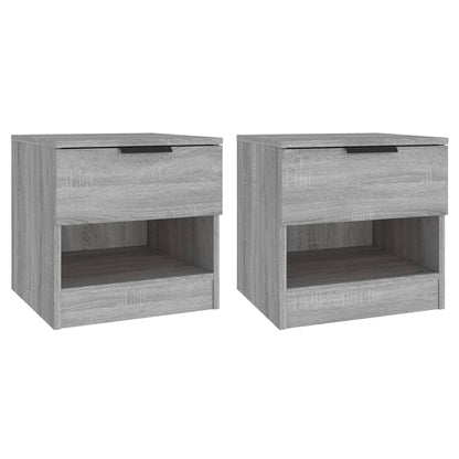 Comodini 2pz Grigio Sonoma in Legno Multistrato - homemem39