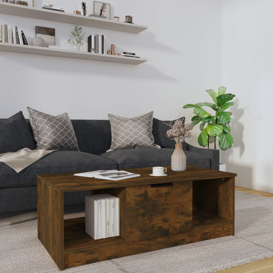 Tavolino da Salotto Rovere Fumo 102x50x36 cm Legno Multistrato | homemem39