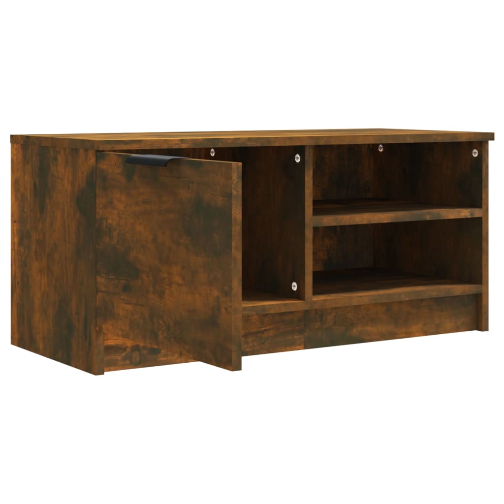 Mobile TV Rovere Fumo 80x35x36,5 cm in Legno Multistrato - homemem39