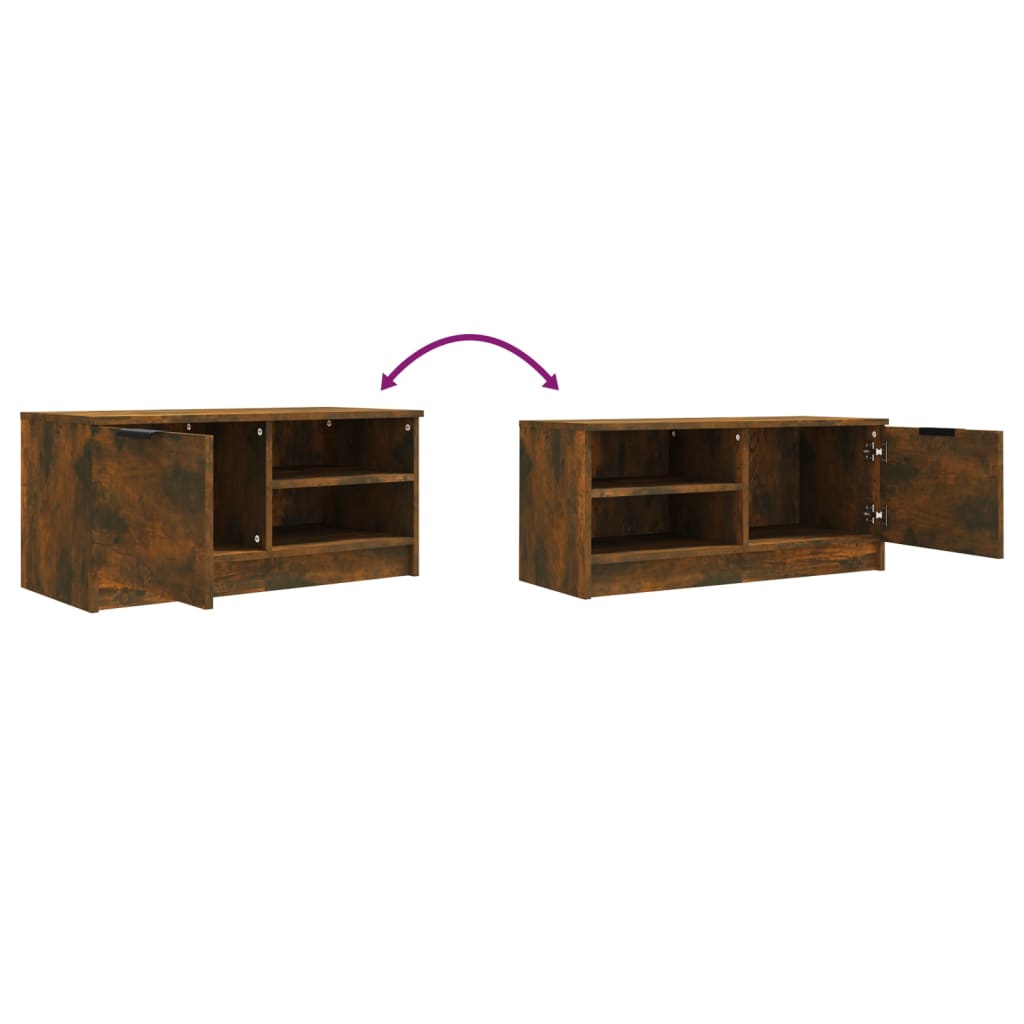 Mobile TV Rovere Fumo 80x35x36,5 cm in Legno Multistrato - homemem39