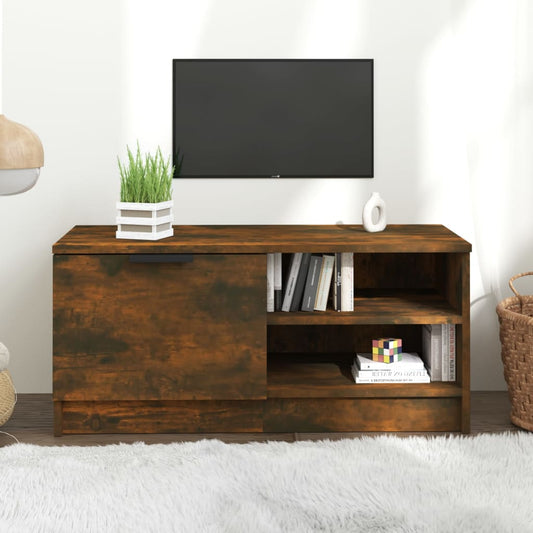 Mobile TV Rovere Fumo 80x35x36,5 cm in Legno Multistrato - homemem39