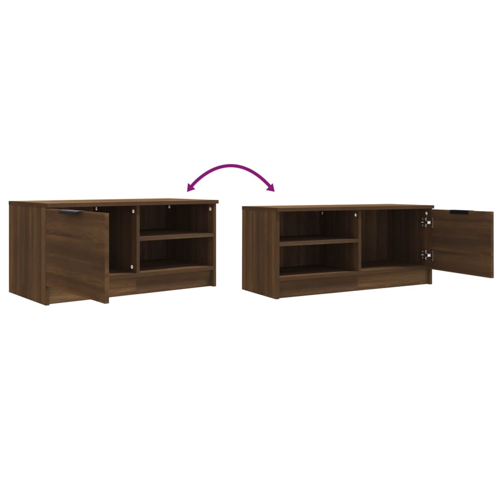 Mobile TV Rovere Marrone 80x35x36,5 cm in Legno Multistrato - homemem39
