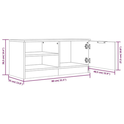 Mobile TV Rovere Marrone 80x35x36,5 cm in Legno Multistrato - homemem39