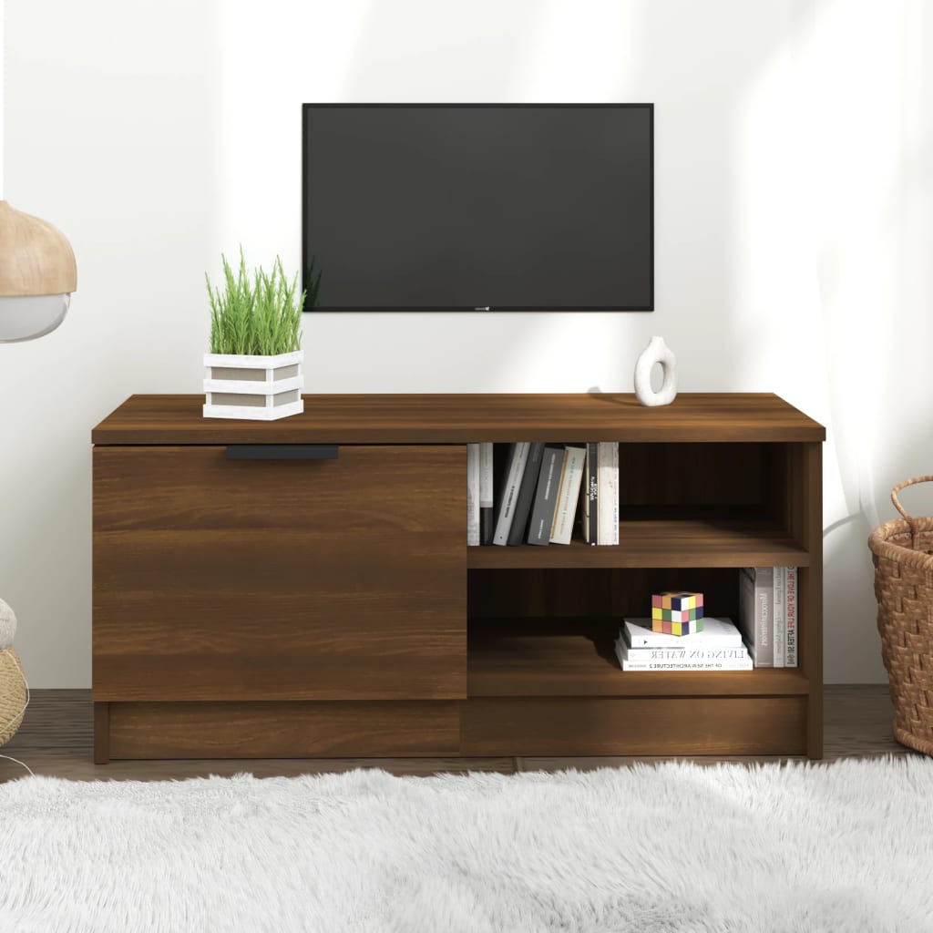 Mobile TV Rovere Marrone 80x35x36,5 cm in Legno Multistrato - homemem39