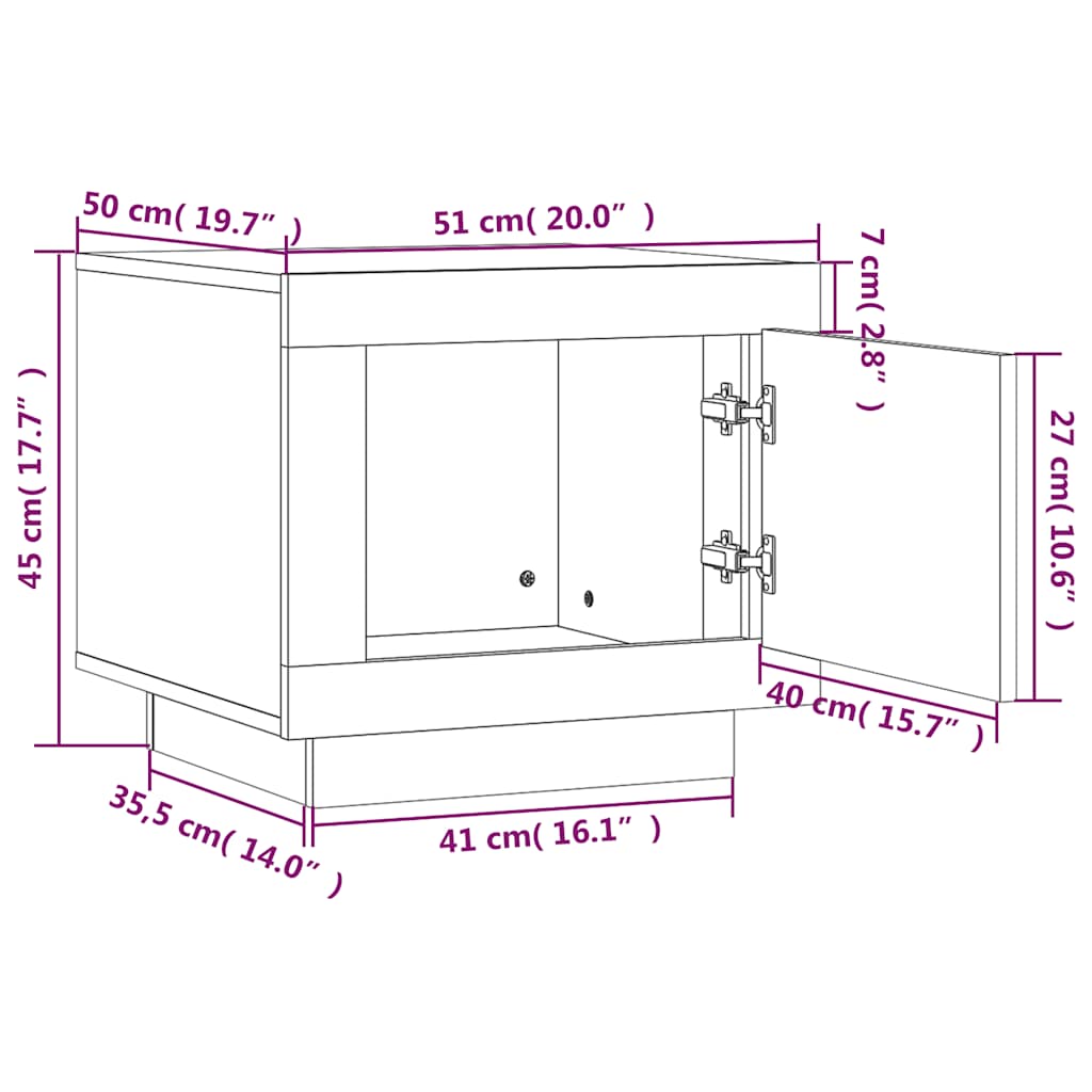 Tavolino da Salotto Rovere Marrone 51x50x45cm Legno Multistrato