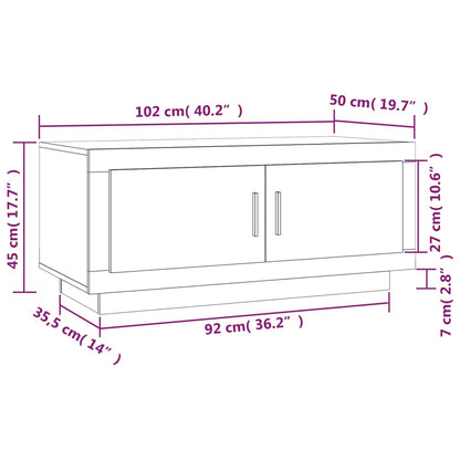 Tavolino da Salotto Rovere Fumo 102x50x45 cm Legno Multistrato | homemem39
