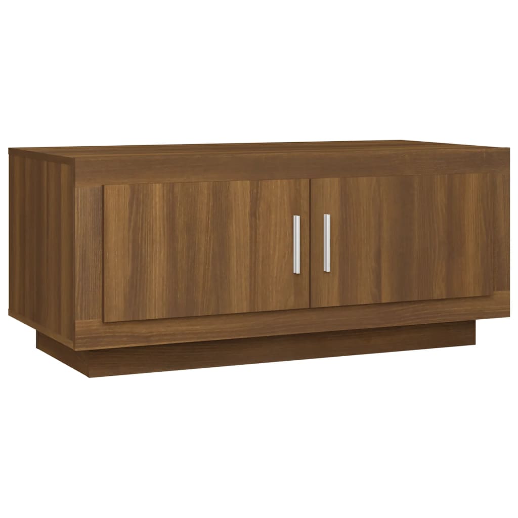 Tavolino Salotto Rovere Marrone 102x50x45 cm Legno Multistrato | homemem39