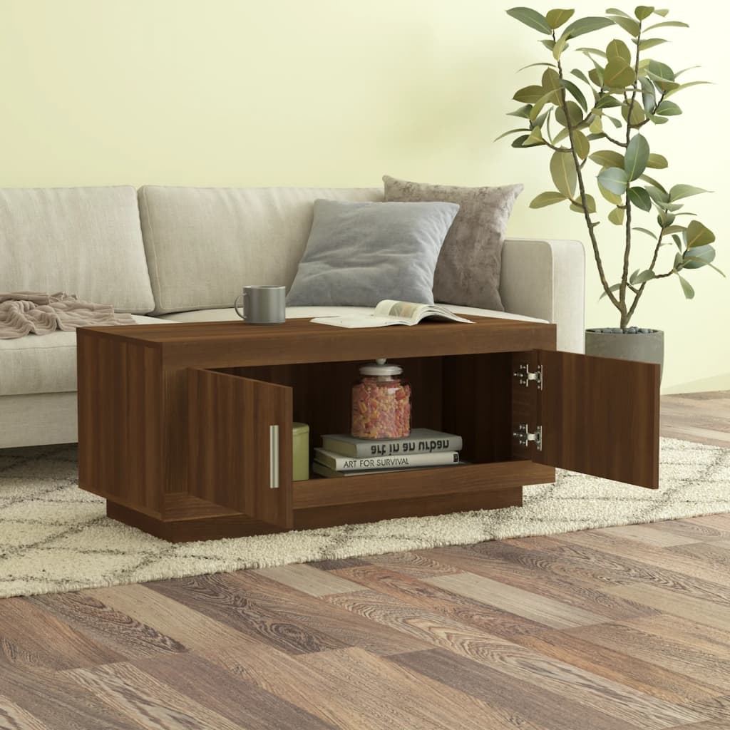 Tavolino Salotto Rovere Marrone 102x50x45 cm Legno Multistrato | homemem39