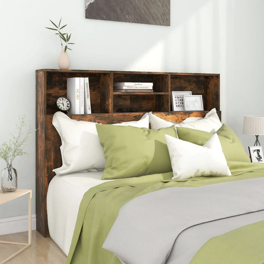 Testiera con Scomparti Rovere Fumo 140x19x103,5 cm - homemem39