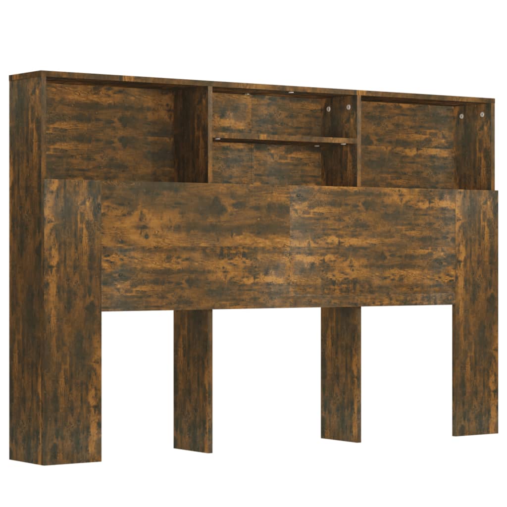 Testiera con Scomparti Rovere Fumo 160x19x103,5 cm - homemem39