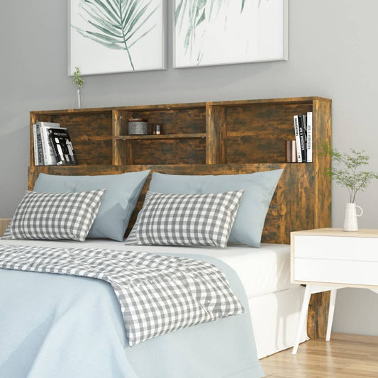 Testiera con Scomparti Rovere Fumo 160x19x103,5 cm - homemem39