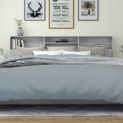 Testiera con Contenitore Grigio Sonoma 220x19x103,5 cm - homemem39