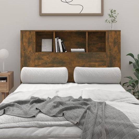 Testiera con Scomparti Rovere Fumo 120x18,5x102,5 cm - homemem39