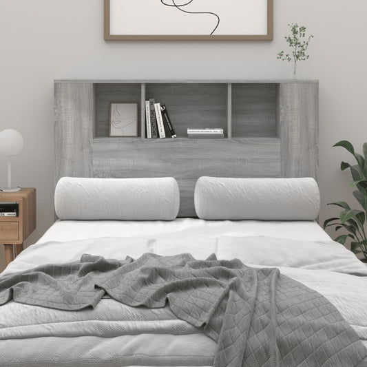 Testiera con Scomparti Grigio Sonoma 120x18,5x102,5 cm - homemem39