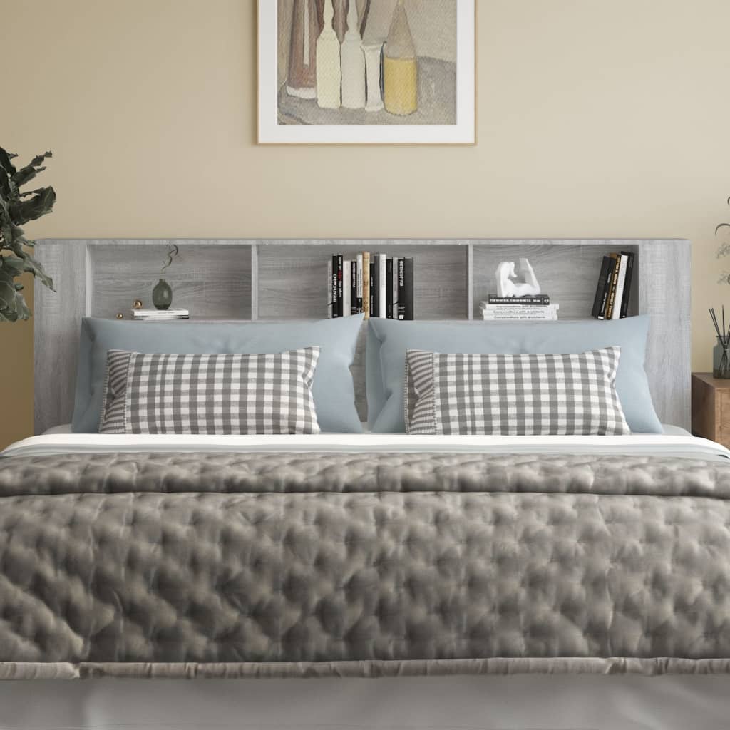Testiera con Scomparti Grigio Sonoma 220x18,5x104,5 cm - homemem39