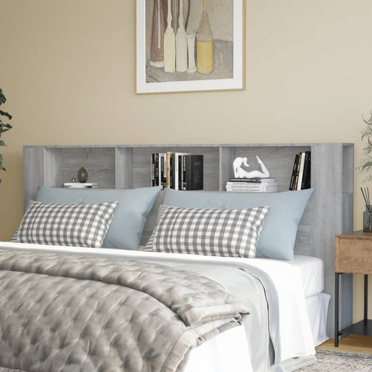 Testiera con Scomparti Grigio Sonoma 220x18,5x104,5 cm - homemem39