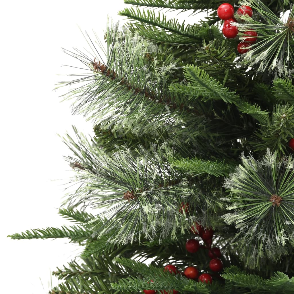 Albero di Natale Preilluminato con Pigne Verde 120 cm PVC e PE