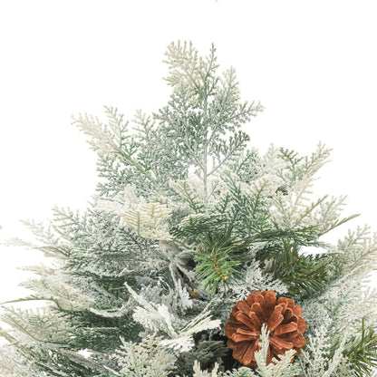 Albero di Natale Preilluminato con Pigne Verde 120 cm PVC e PE