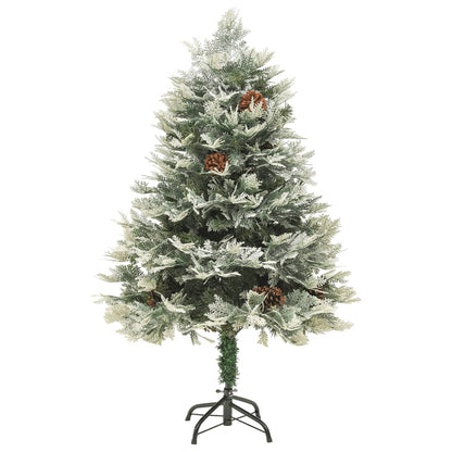 Albero di Natale Preilluminato con Pigne Verde 150 cm PVC e PE