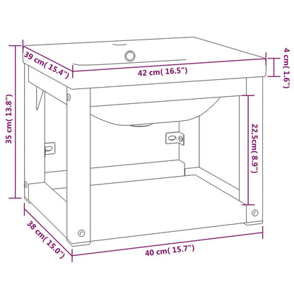 Telaio per Lavabo da Bagno con Lavabo Integrato Bianco in Ferro | homemem39