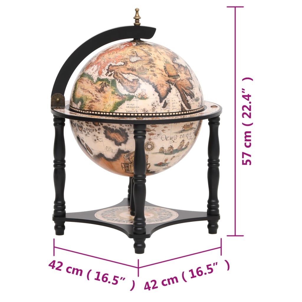 Bar a Globo Portavini Nero in Legno Massello di Eucalipto - homemem39