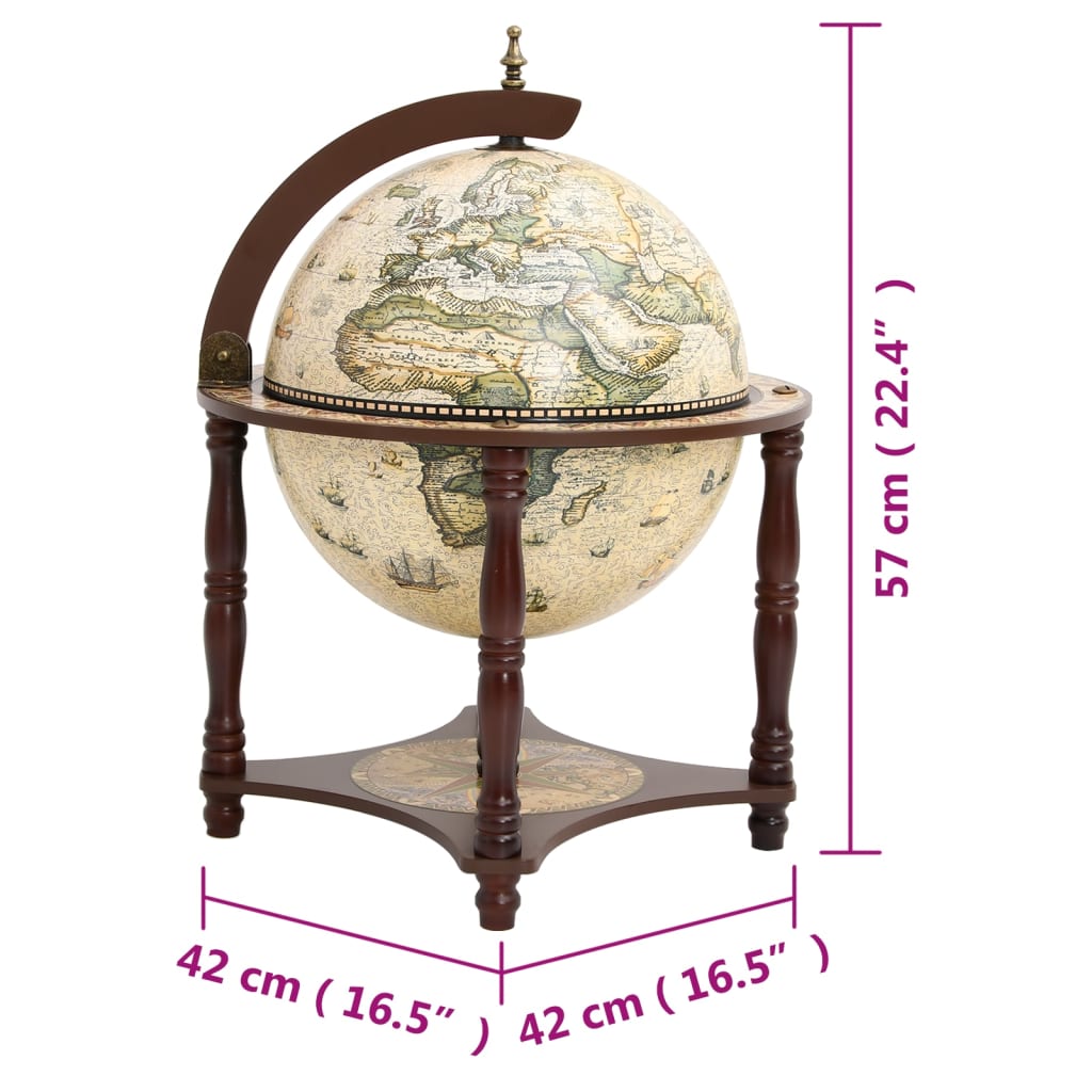 Bar a Globo Portavini Marrone Legno Massello di Eucalipto - homemem39