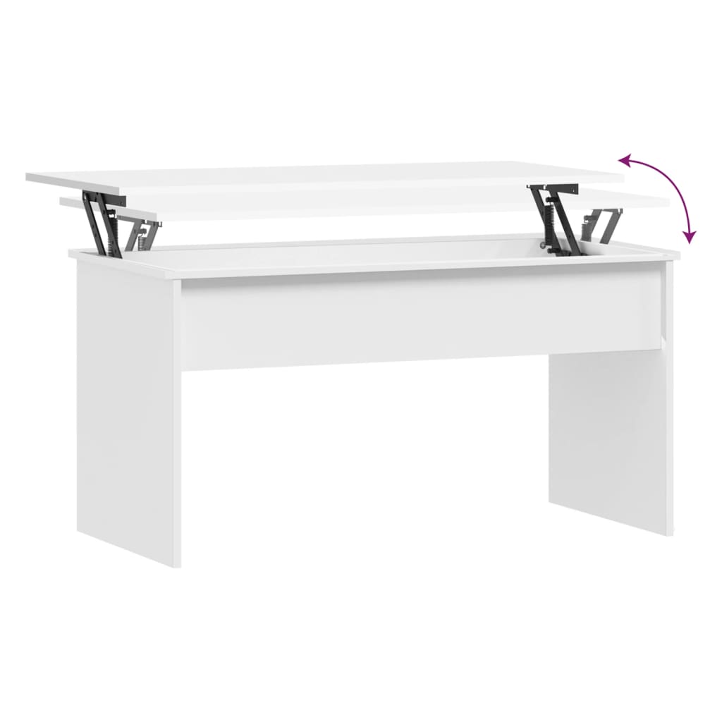 Tavolino da Salotto Bianco 102x50,5x52,5cm in Legno Multistrato | homemem39