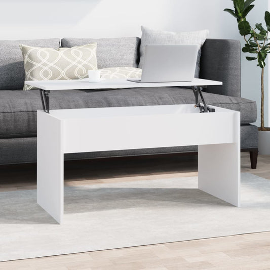 Tavolino da Salotto Bianco 102x50,5x52,5cm in Legno Multistrato | homemem39