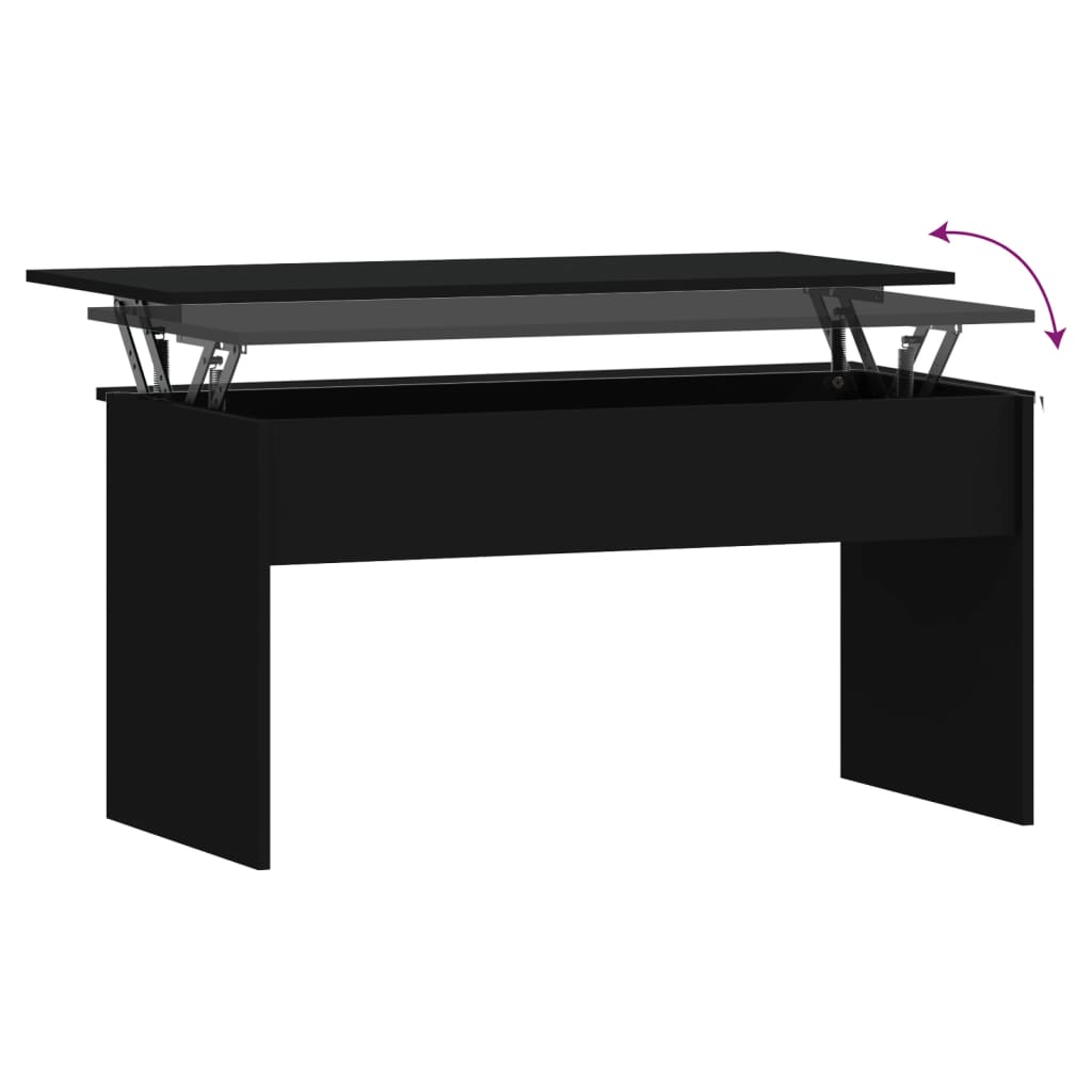 Tavolino da Salotto Nero 102x50,5x52,5 cm in Legno Multistrato | homemem39