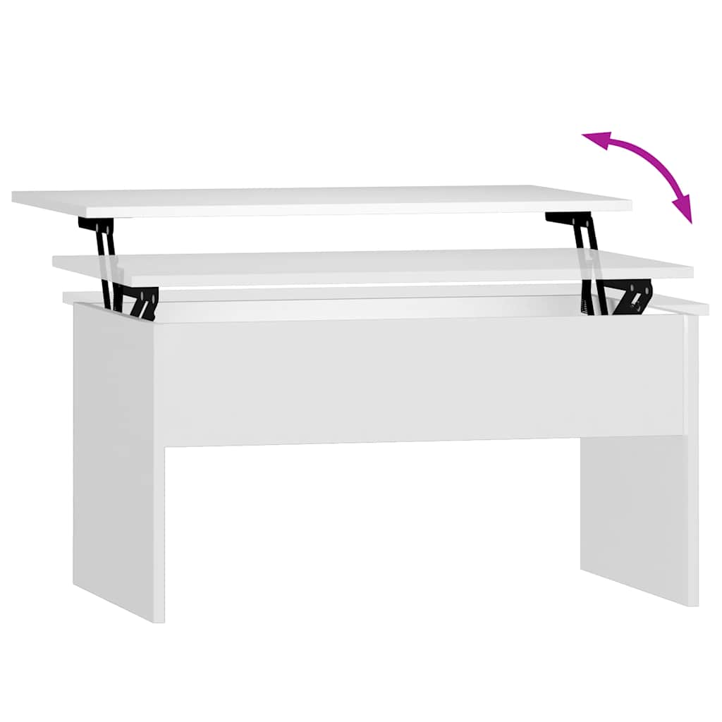 Tavolino da Salotto Bianco 80x50,5x41,5 cm Legno Multistrato | homemem39