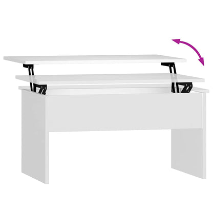 Tavolino da Salotto Bianco 80x50,5x41,5 cm Legno Multistrato | homemem39
