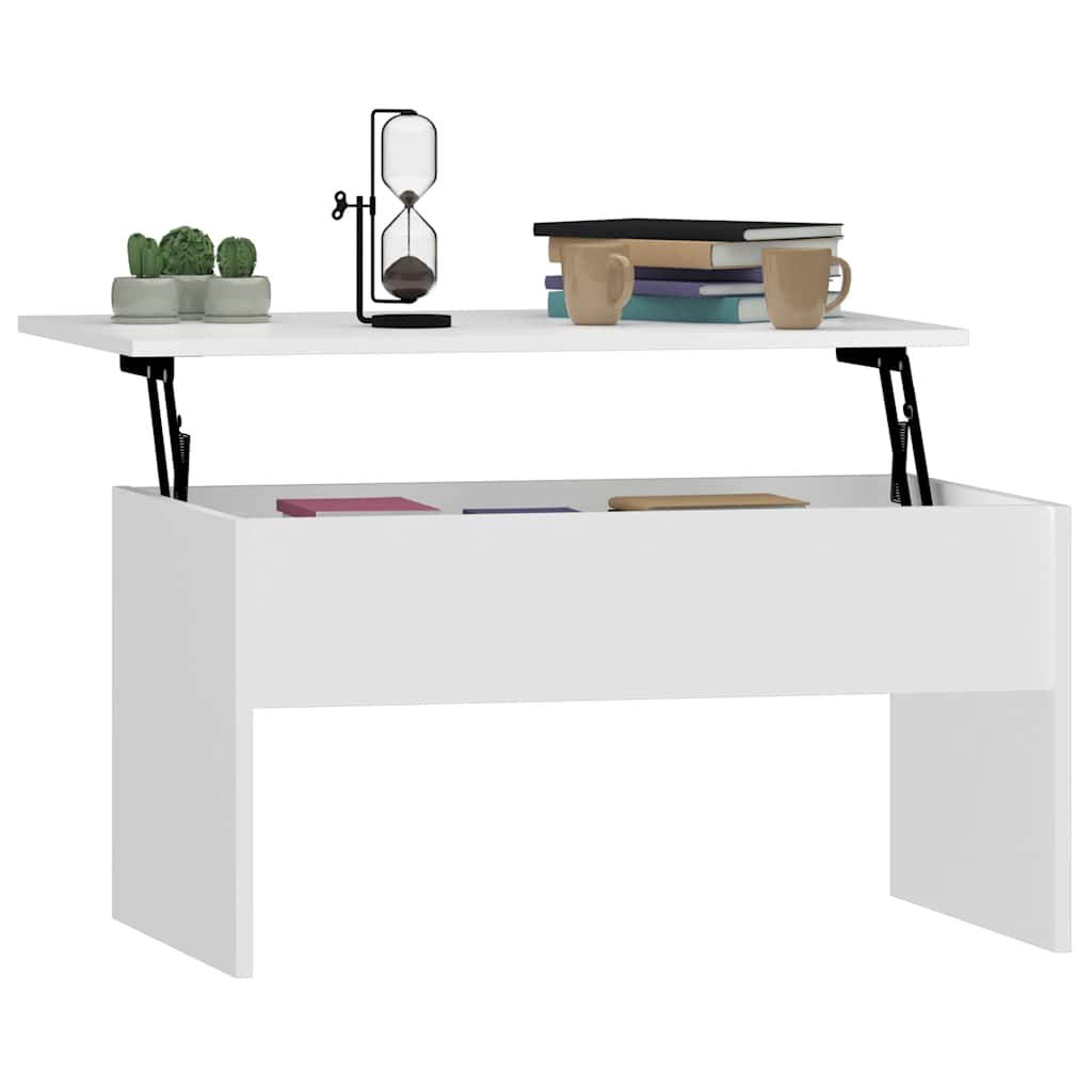 Tavolino da Salotto Bianco 80x50,5x41,5 cm Legno Multistrato | homemem39