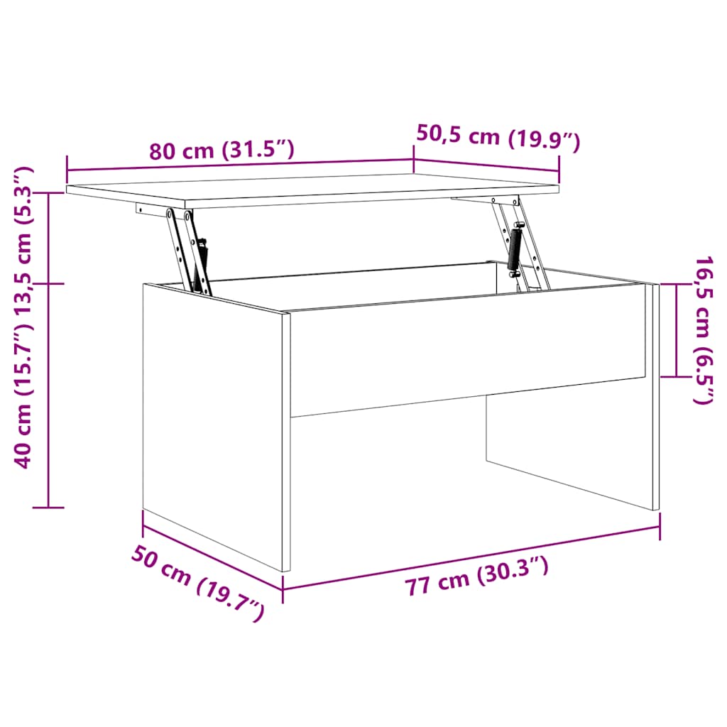 Tavolino da Salotto Bianco 80x50,5x41,5 cm Legno Multistrato | homemem39