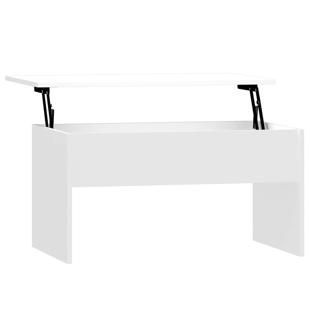 Tavolino Salotto Bianco Lucido 80x50,5x41,5cm Legno Multistrato | homemem39