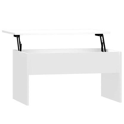 Tavolino Salotto Bianco Lucido 80x50,5x41,5cm Legno Multistrato | homemem39