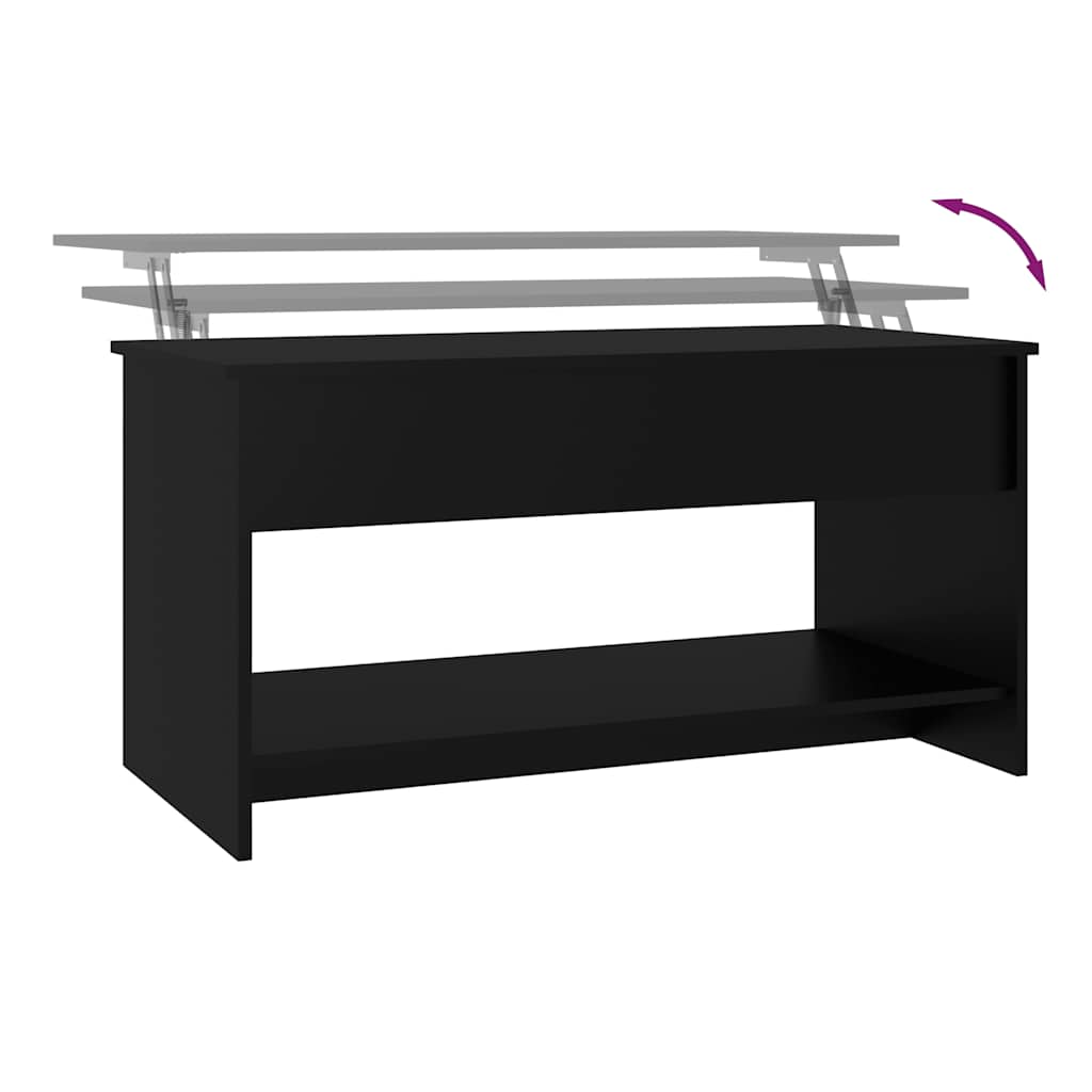 Tavolino da Salotto Nero 102x50x52,5 cm in Legno Multistrato | homemem39