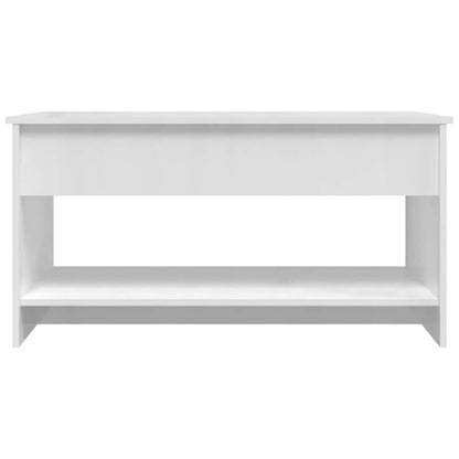 Tavolino Salotto Bianco Lucido 102x50x52,5 cm Legno Multistrato | homemem39
