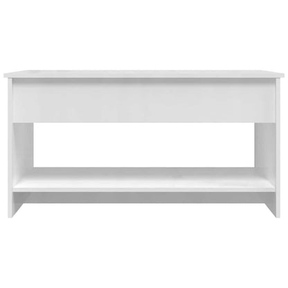 Tavolino Salotto Bianco Lucido 102x50x52,5 cm Legno Multistrato