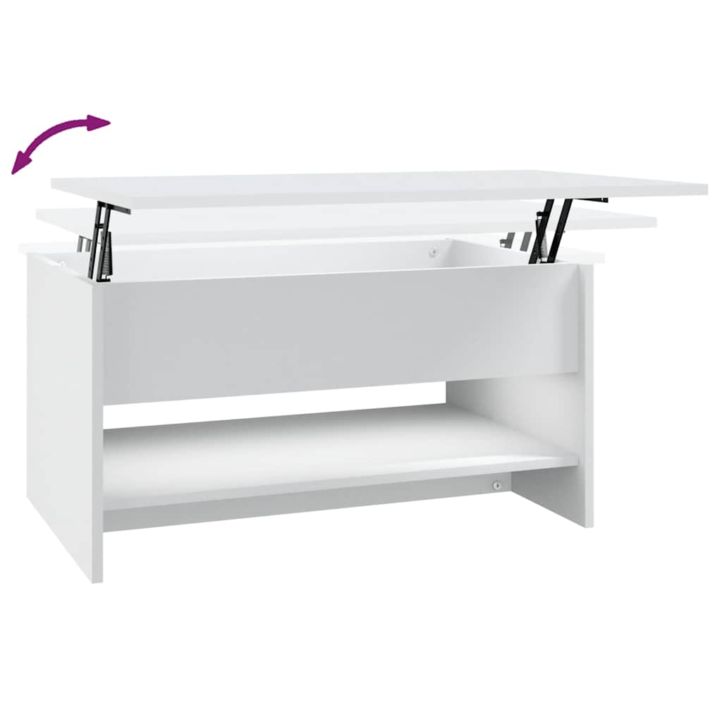 Tavolino da Salotto Bianco 80x50x40 cm in Legno Multistrato | homemem39