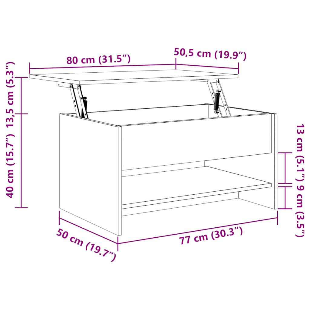Tavolino da Salotto Bianco 80x50x40 cm in Legno Multistrato | homemem39