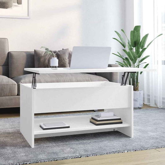 Tavolino da Salotto Bianco 80x50x40 cm in Legno Multistrato | homemem39