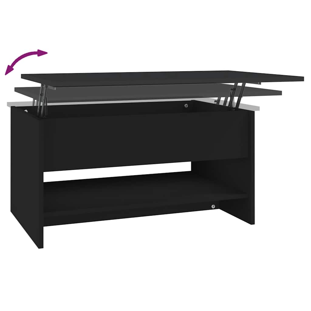 Tavolino da Salotto Nero 80x50x40 cm in Legno Multistrato | homemem39