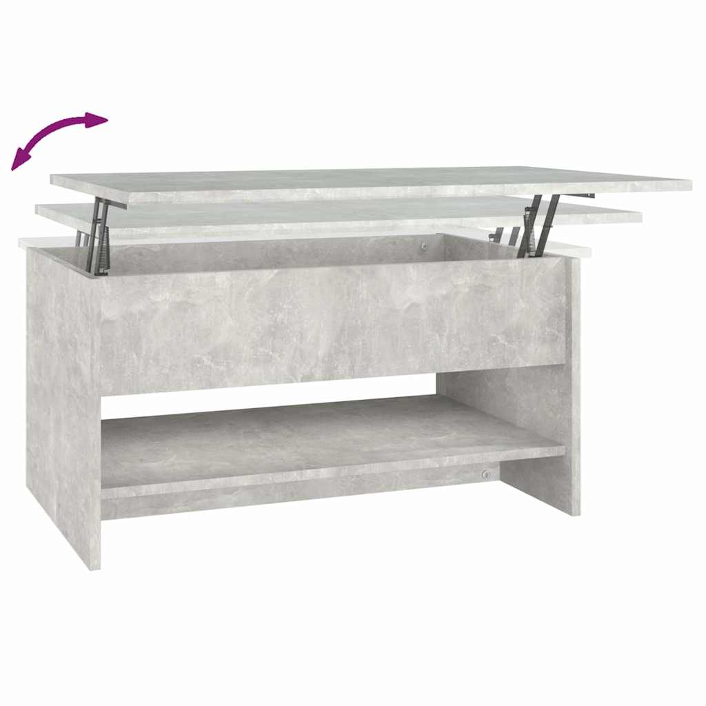 Tavolino da Salotto Grigio Cemento 80x50x40cm Legno Multistrato | homemem39