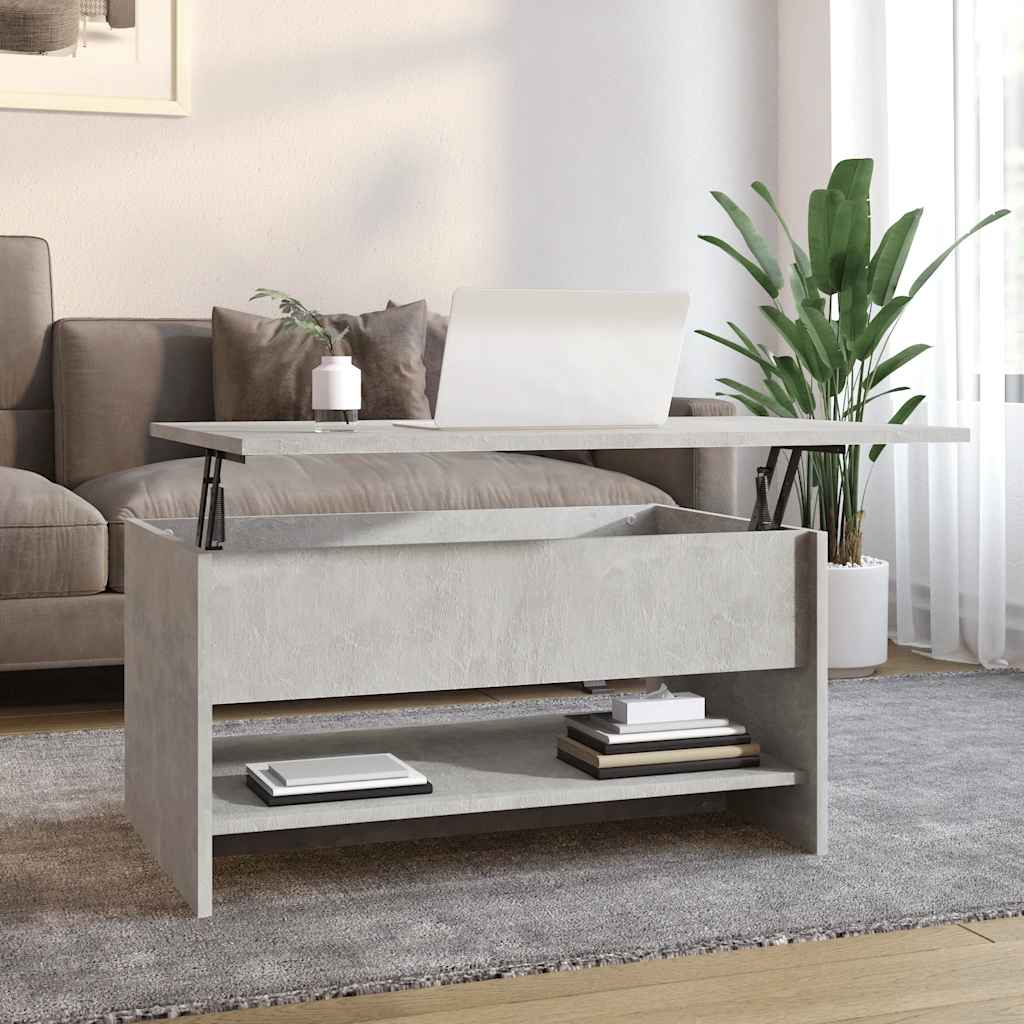Tavolino da Salotto Grigio Cemento 80x50x40cm Legno Multistrato | homemem39