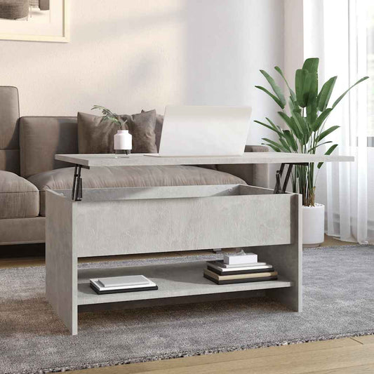 Tavolino da Salotto Grigio Cemento 80x50x40cm Legno Multistrato | homemem39