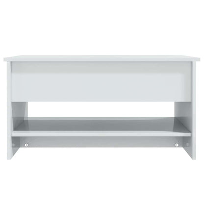Tavolino da Salotto Bianco Lucido 80x50x40 cm Legno Multistrato