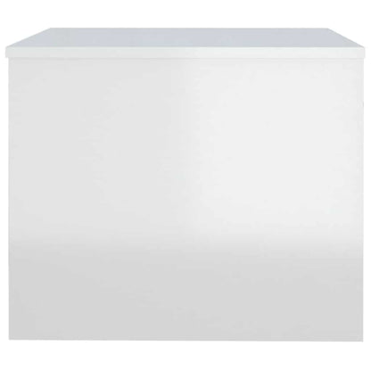 Tavolino da Salotto Bianco Lucido 80x50x40 cm Legno Multistrato