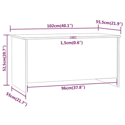 Tavolino da Salotto Bianco 102x55,5x52,5 cm Legno Multistrato | homemem39