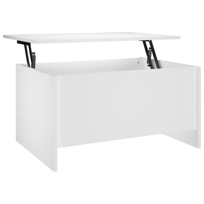 Tavolino da Salotto Bianco 80x55,5x41,5 cm in Legno Multistrato | homemem39